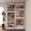 Top-of-the-ground storage rack solid wood entrance partition aluminum profile hole board optical axis storage rack wooden storage rack