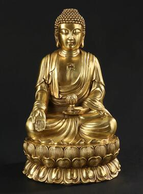 大仕缘 铜释迦摩尼如来佛祖阿弥陀佛药师佛菩萨佛像摆件