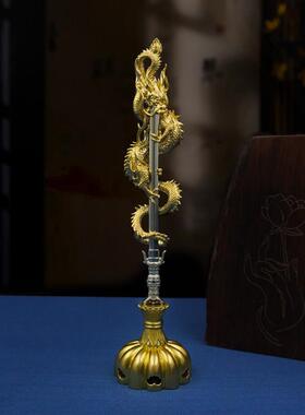 铜白铜俱利伽罗不动明王剑神龙剑覆古吊坠吊坠项炼手把件古玩剑