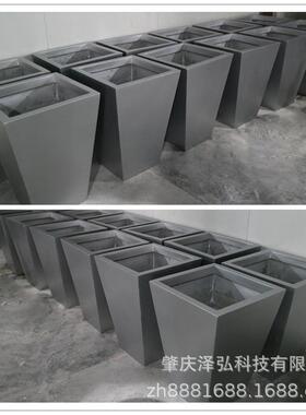 长方形玻璃钢花箱灰色胶衣直出园林花槽室外道路隔断摆放