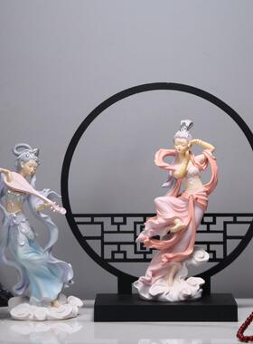 跨境新款爆品敦煌飞天家居装饰结婚礼物国潮树脂桌面摆件定制