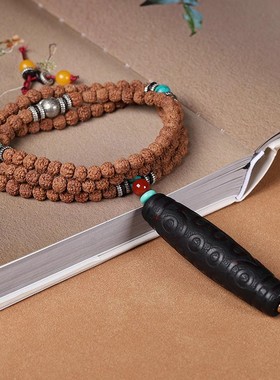 原创设计新品金刚珠搭配天珠项链毛衣链吊坠