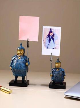 兵马俑工位解压神器办公室桌面卡片夹西安文创纪念治愈可爱摆件
