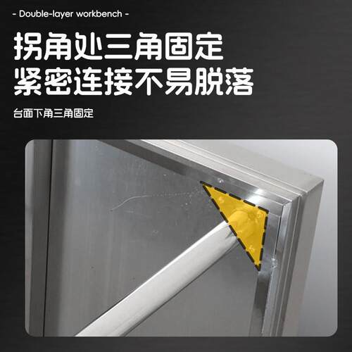304不锈钢加厚商用工作台饭店厨房操作台切菜桌子案板打荷台面板 - 图0