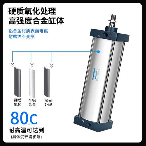 气缸大推力长型程SC32/40/50/63/80/100/125/160/200 - 图0