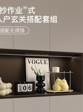 贝汉美轻奢入户玄关摆件家居饰品餐边柜客厅钥匙收纳托盘高档软装