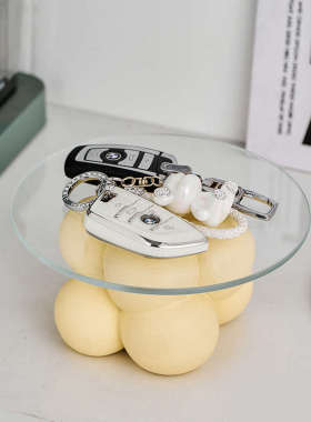 高级感轻奢置物架创意玄关钥匙收纳摆件托盘卧室梳妆台桌面装饰品