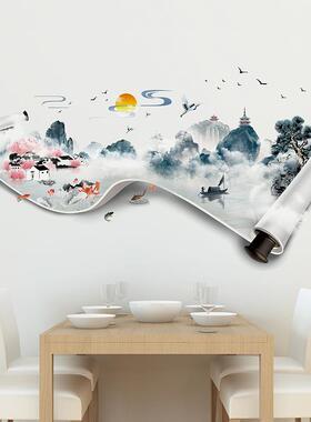 梅兰竹菊贴纸墙贴画客厅沙发电视背景墙上装饰墙画壁画创意3D立体