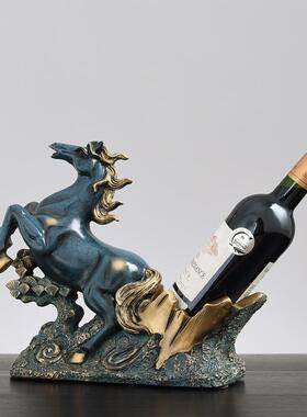 创意欧式新中式龙红酒架摆件家用架子轻奢客厅酒柜装饰品风水镇宅