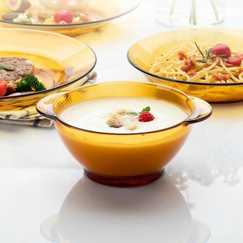 进口DURALEX多莱斯ins风耐热钢化玻璃轻奢餐具碗盘家用套装高级感 - 图3