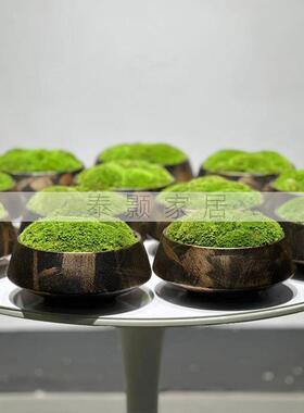 中式花艺仿真绿植观样房客BBL厅板售楼处面永新生植物青苔盆栽桌