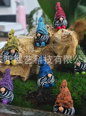 新款盆景雕像摆件迷你可爱的七色侏儒小矮人微景观造景装饰小摆件