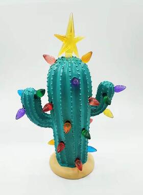 圣诞节跨境仙人掌灯饰摆件家居装饰品设计装修圣诞氛围摆件创意