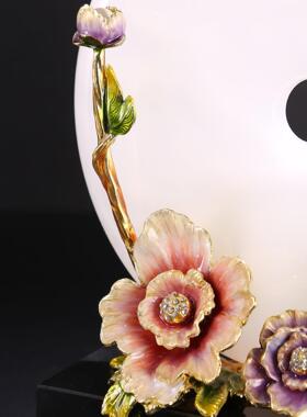 珐CF-06205琅彩安扣玉石扣装饰装客摆件天然厅电平视柜玄关电视柜