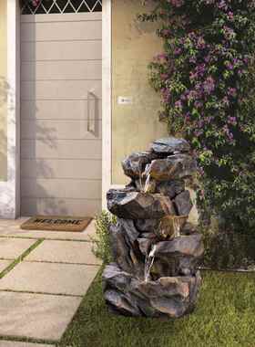 彷石假山流水生财喷泉摆件户外阳台花园庭院循环水池落地景观装饰