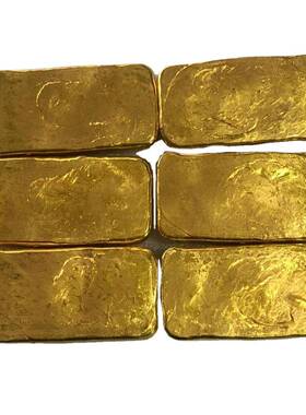古玩收藏鎏金金锭套装镀金金锭金条摆件手玩件乡下收老货