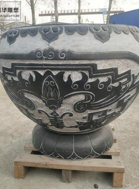 石雕鱼缸石头花盆养鱼荷花缸门海石缸庭院户外仿古青石石槽大水缸