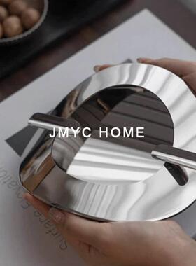 高锈档室轻奢不钢雪茄365烟灰缸摆件办公茶几客厅书房家卧室居饰