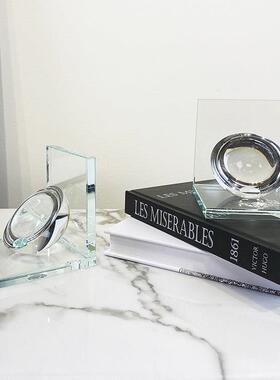 休闲现代无障碍豪华样板房书房书柜书架装饰饰品琥珀水晶书支持书