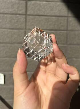 透明水晶魔方高颜值电竞桌面摆件家用工艺装饰送男友高级感礼物