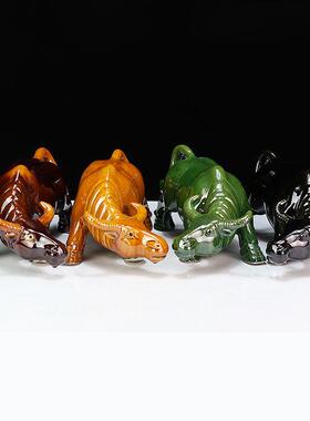 订制陶瓷水牛黄青牛耕牛摆件低头喝水化妆室厨房缺角装饰工艺礼品