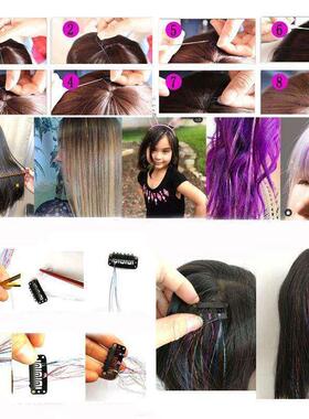 Rainbow Shiny Sparkle Hair Tinsel Kit Women Glitter Extensio