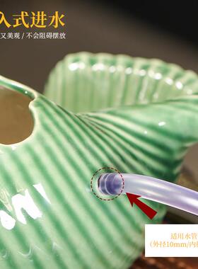 古法养鱼生态缸庭院阳台造景鱼缸装饰流水摆件循环水氧过滤器