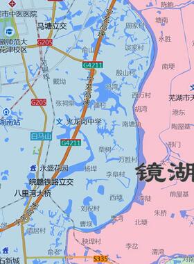 新款芜湖市行政区画 划地图办公室挂画 画高清大尺寸可定制电子版