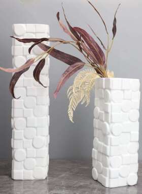 现代简约面花摆器厅样板房办公桌室家居客创1090意树脂花瓶软装饰