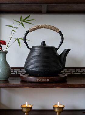 客厅书房茶室复古铁ENL典艺茶壶套装组式中古宋氏美学博古架饰摆