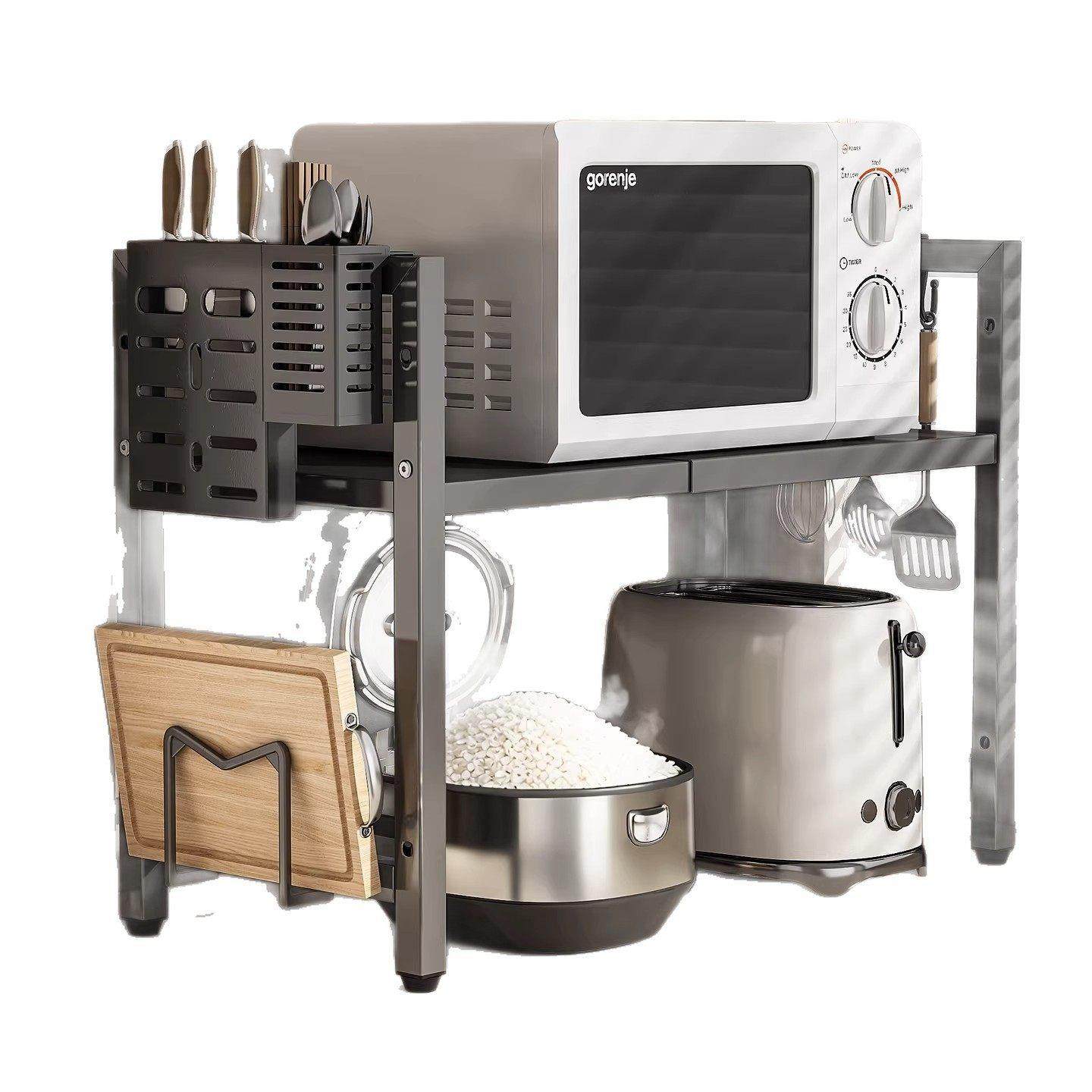 微波炉置物架厨房多功能烤箱架子可伸缩家用台面电饭锅电器收纳架,淘宝优惠券,粉丝福利购,淘宝优惠卷