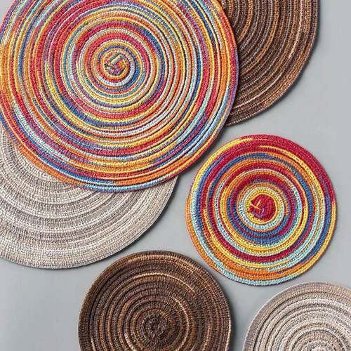 Round Placemat Table Woven Vinyl Individual Placemats for Ta - 图3