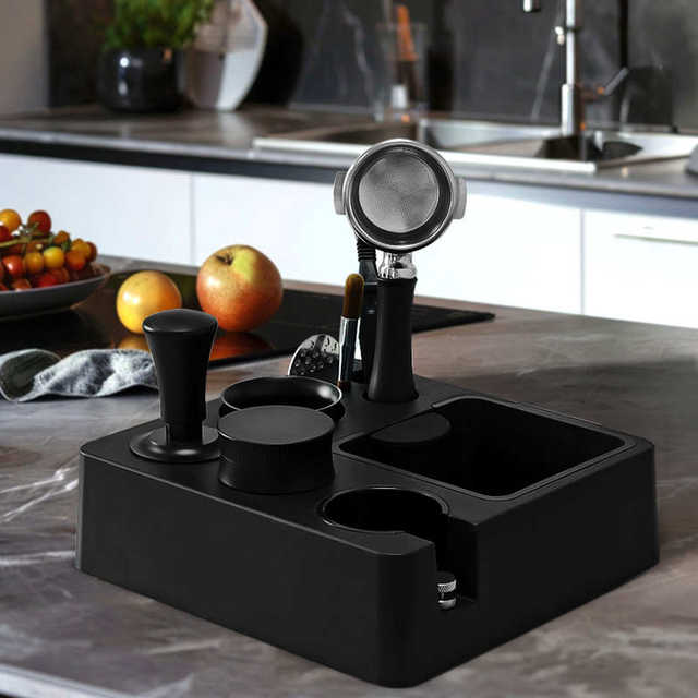 Brand new material ABS coffee powder pressing base coffee powder pressing table multifunctional coffee storage box