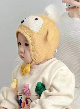 宝宝秋冬帽子一岁宝宝帽子婴儿帽子秋冬季企鹅帽子男孩毛线帽女冬