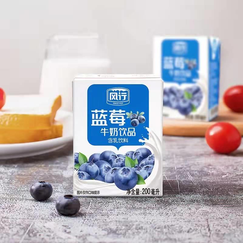 新日期风行酸奶蓝莓牛奶饮品200ml18盒整箱含乳饮料营养早餐 包邮