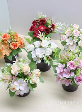 仿真绿植装饰小盆栽塑料花假花仿真花艺套装盆景装饰家居插花盆栽