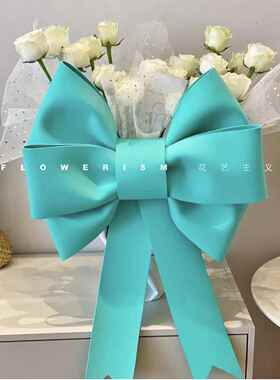 蝴蝶结玫瑰花束背景饰墙橱陈F77MSHJ7窗装美列摆件饰品拍照打卡布