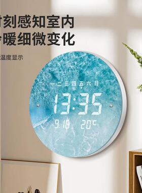 智能led数字挂钟客厅家用万年历静音挂钟表挂墙2026新款创意时钟