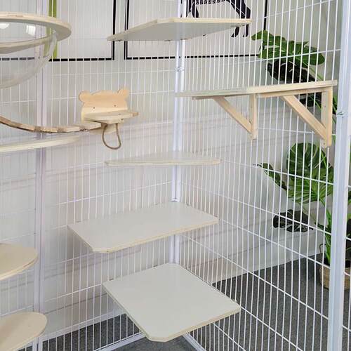 猫笼平台隔层跳板木加层板挂台阁楼梯攀爬阶梯休息太空舱窝白色 - 图0