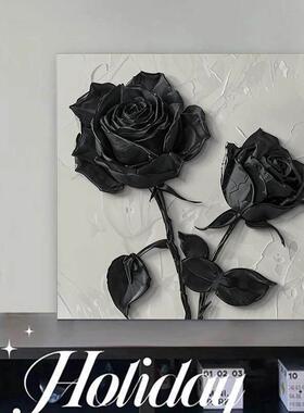 现代轻高级感覆古黑白INS风斗饰画 奢画客厅电视装柜柜床头摆MIA