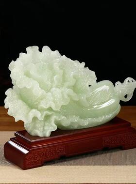 百财聚来白件菜摆玉石客厅玄关办公招财装饰室乔迁新MT24003品居