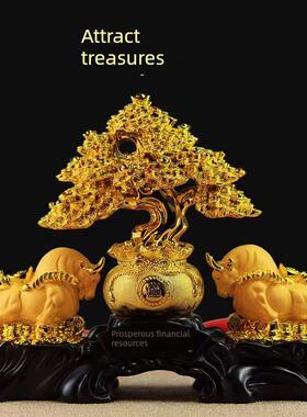 招财貔貅金蟾摆件招财树发财树办公室家居装饰品金牛金猪开业礼品