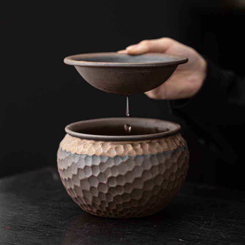 古早烧莲蓬建水日式鎏金铁釉锤纹茶渣缸废茶水桶杯洗水洗茶道配件,淘宝优惠券,粉丝福利购,淘宝优惠卷