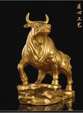 厂家铜牛摆件BTE华尔街旺市金股工市股办公桌铜艺礼品生制肖炒牛