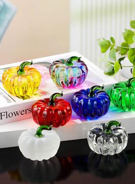水晶南瓜防真水果琉璃南瓜小摆件办公室装饰礼品