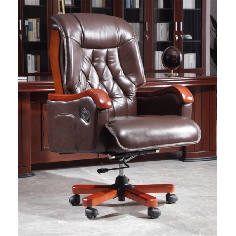 老椅子商务办公用椅实大DOB班椅久坐家简约皮板面电脑桌椅靠木椅 - 图0