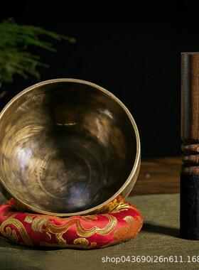 尼泊尔手工满月颂钵 满月钵唱歌碗 佛音碗西藏佛音钵铜磬铜碗