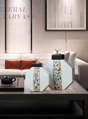 新中式陶瓷罐子摆件家居创意客厅电视柜样板房门厅玄关储物装饰品