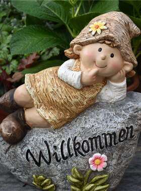 户阳台花园布置外EIK造景露台装饰别品摆件美式村复古庭院墅乡民