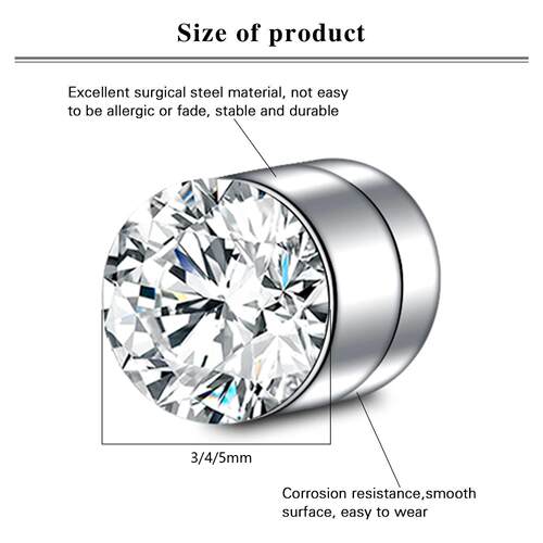 1Pair Magnetic Stud Earring Fake Piercing Nose Stud Crystal - 图1